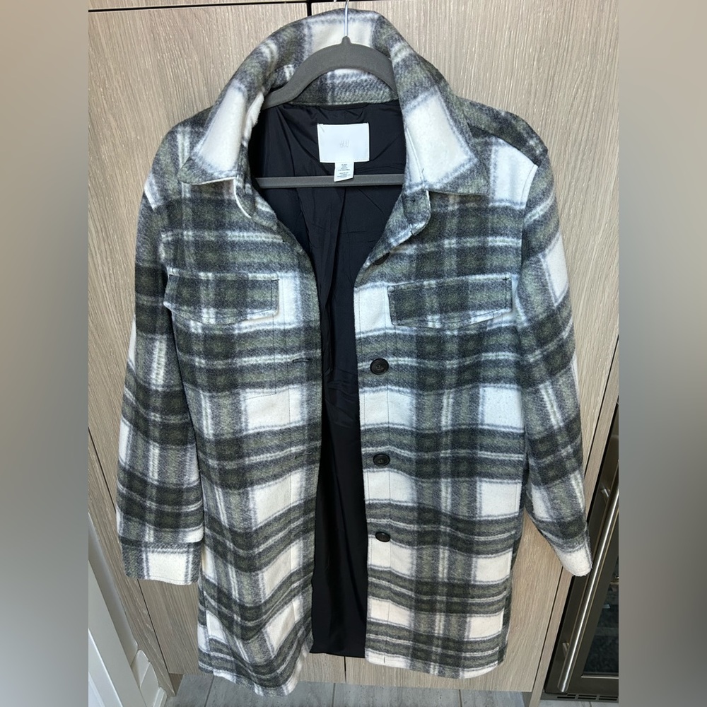 Long H&M Plaid Shacket size Small